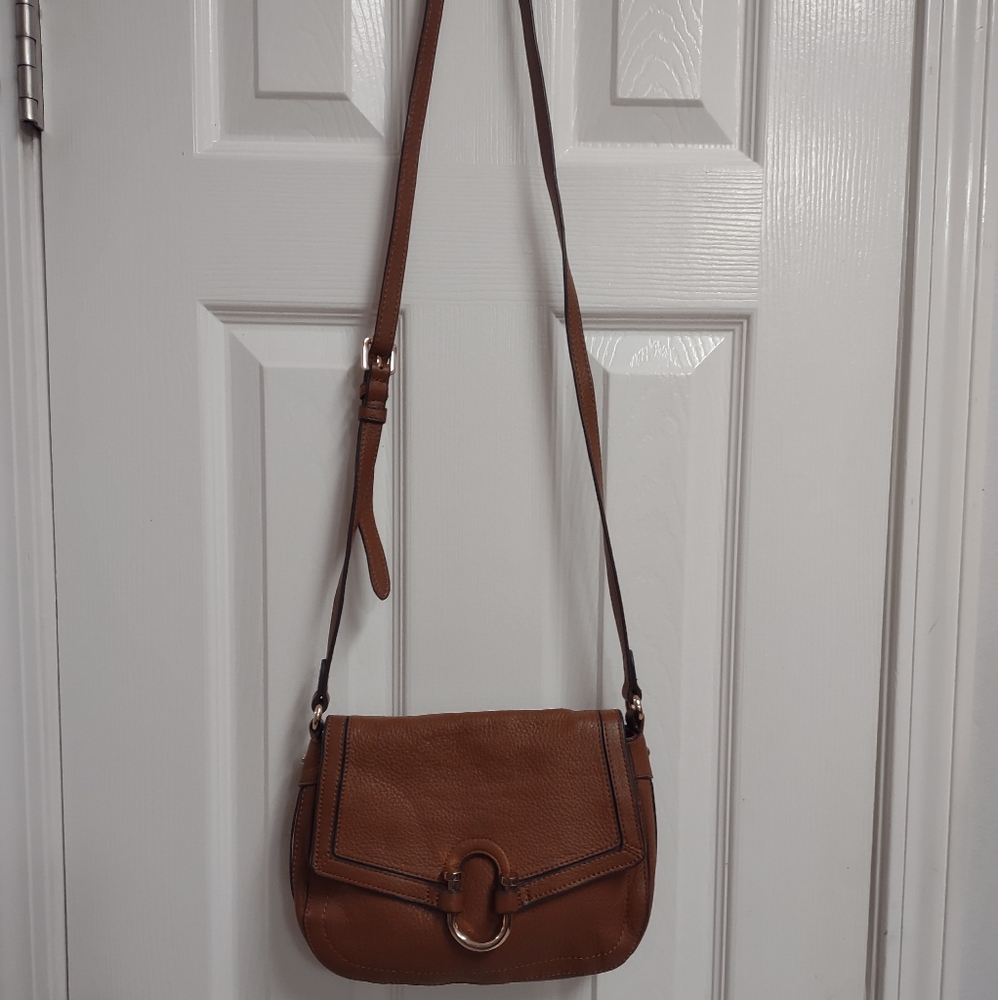 Vince Camuto Brown  pebbled leather  crossbody / Purse